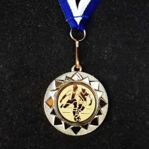 Medaille mit Gravur Aufkleber Fußball