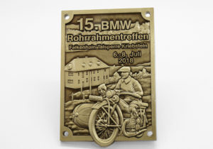 Oldtimer Emblem Motorrad antik bronze