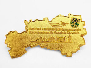 Ehrenplakette gold glänzend