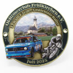 Oldtimerplakette geprägt 3D mit Farbdruck
